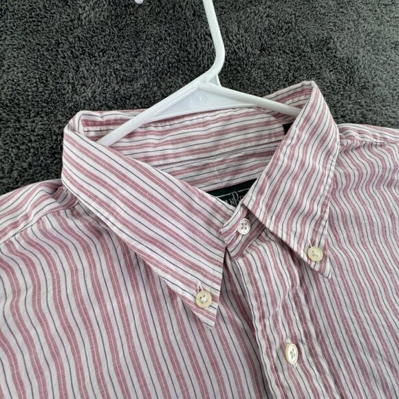 Gitman Bros Long Sleeve Button Up Shirt Men’s 17 35 Striped Pink White Cotton - Picture 7 of 13